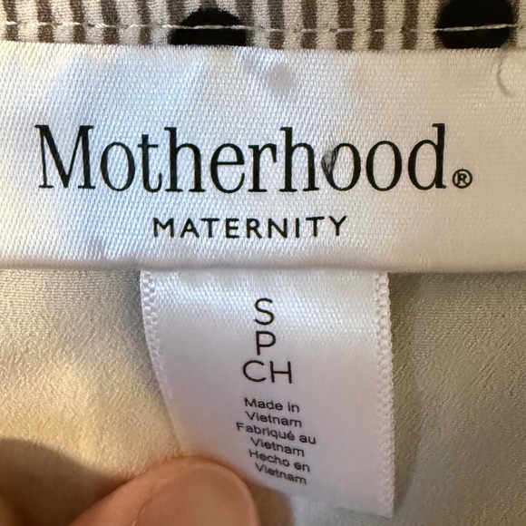 Motherhood Maternity Dress Black White Polka Dot Stripe Short Sleeve Size S - Picture 4 of 9
